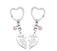 Regali per mamma, regali per figlia, 2 pezzi portachiavi coordinati madre figlia a forma di cuore, regali perfetti per mamma/figlia, per Natale, Ringraziamento, compleanno della mamma (con scatola)
