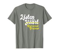 Regali per Personal Trainer Ascolta Il Tuo Personal Trainer Maglietta, Uomo, Verde Militare mélange, 3XL