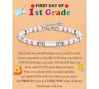 Regali per ragazze, laurea rientro a scuola primo giorno di scuola, braccialetti per figlia, nipote, sorella, con biglietto motivazionale, 6.7-8.7, Pietra, Nessuna pietra preziosa