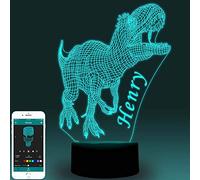 Regali per ragazzi, luce notturna personalizzata per bambini, bambini o figlio, lampada da tavolo con dinosauro, ideale come regalo per compleanno, Halloween, Natale, Capodanno