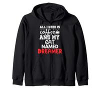 Regali per sognatori con Nome Gatto all I Need Is Coffee Cat Named Felpa con Cappuccio