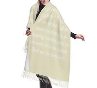 Regali per un'amica, gialla positiva citazioni ispiratrici affermazioni quotidiane nappe motivazionali pashmina sciarpa scialle, Qbm01, Taglia unica