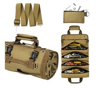 Regali per uomini, borsa per attrezzi, piccola scatola degli attrezzi, borsa per attrezzi, pieghevole, borsa per il trasporto meccanico, divertente da uomo, regalo per la festa del papà (marrone)