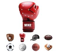 Regali per uomini, orologio da parete con nome personalizzato, orologio silenzioso con guantone da boxe, decorazione domestica del soggiorno della camera da letto con testo personalizzabile