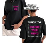 Regali personalizzati, magliette da donna personalizzate, top con motivi personalizzati sul davanti e sul retro, aggiungi le tue foto (motivi/loghi/ritratti di famiglia/selfie/animali domestici/coppie