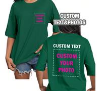 Regali personalizzati, magliette da donna personalizzate, top personalizzati davanti e dietro, aggiungi le tue foto (motivi/loghi/foto di famiglia/selfie/animali domestici/foto di coppia), il testo e
