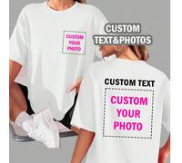 Regali personalizzati, magliette da donna personalizzate, top personalizzati fronte e retro, aggiungi le tue foto (motivi/loghi/foto di famiglia/selfie/animali domestici/foto di coppia), testo e foto 