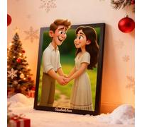 Regali Personalizzati per Donna Cornice con Foto Personalizzata in Stile Cartoon 3D Statuetta Personalizzata in Legno 3D Cartoon Portrait Targa con Foto Regalo per Compleanno Natale San Valentino