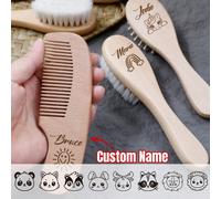 Regali personalizzati per neonati, set di spazzola e pettine personalizzato con nome, spazzola in legno personalizzabile per neonati, regali personalizzabili per neonati, regali per neonati femmine, r
