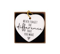 Regali Ringraziamento per Donne, Never Forget The Difference You Make Ornamento Ceramica Ricordi Targhe a Forma di Cuore Regali Apprezzamento Addio Pensionamento per Colleghi Insegnanti Capi