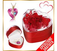 Regali San Valentino collana con ciondolo rosa per donne fidanzate mogli madri