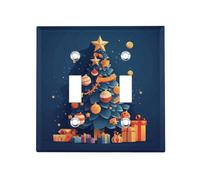 Regali sotto l'albero di Natale 2-gang copertura interruttore della luce piastre da parete doppia levetta copertura decorativa interruttore luce copertura dispositivo elettrico piastra per camera da
