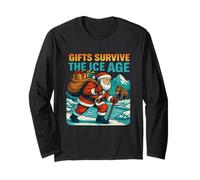 Regali Survive The Ice Age Divertente Babbo Natale Maglia a Manica