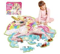 Regali Unicorno Ragazze, Giocattoli Unicorno 3 4 5 6 7 8 9 Anni, Puzzle Unicorno da Pavimento, 45 Pezzi Rosa Scintillante