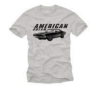Regali Uomo Originali - Maglietta American Dream - USA Muscle Car T-Shirt Challenger RT/1969 Grigio M