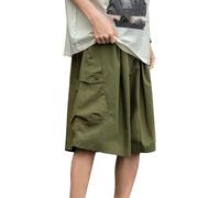 RegaliaKun Pantaloncini cargo larghi da uomo, gamba larga, dritti, Y2k, hip hop, estivi, harajuku, con coulisse, multi tasche
