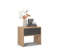Regalik Comodino PARI Con Cassetto 50 x 45 x 35 cm - Guide a Sfera Tip On - Design Moderno in Grafite Oak