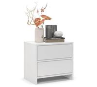regalik Comodino PARI con due cassetti, 50 x 45 x 35 cm, comodino con cassetto con guide a sfera Tip on, comodino dal design moderno, colore: bianco