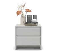 Regalik Comodino PARI con Due Cassetti 50 x 45 x 35 cm - Comodino Moderno in Cenere con Guide a Sfera Tip On