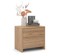 Regalik Comodino PARI Con Due Cassetti 50 x 45 x 35 cm - Design Moderno in Grafite Oak Con Guide a Sfera Tip On