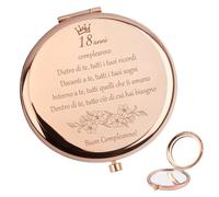 Regalo 18 Anni Ragazza Compacta Specchio Trucco Regalo Donna Compleanno | Specchio Compacto Regali per Sorella Figlia Amica Natale, Regali per Compleanno 18 Anni Ragazza, Ingranditore x1 / x2