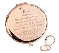 Regalo 20 Anni Ragazza Compacta Specchio Trucco, Idee Regalo Donna Compleanno Specchio Compacto Regali per Sorella Figlia Amica Natale, Regali per Compleanno 20 Anni Ragazza, Ingranditore x1 / x2