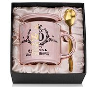 Regalo 80 Anni Uomo, Tazza da Caffè Fabulous 80 in Edizione Limitata con Motivi Dorati, Adatta al Microonde e Alla Lavastoviglie, Splendida Confezione Regalo