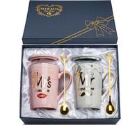 Regalo Anniversario Matrimonio Regalo Sposi Mr e Mrs Regali di Coppia 2Pcs Tazze Cop-pia, Tazza di Caffè in Marmo Idee Rmatrimonio Idee Originali, Rega-lo Coppia, Ideali per Nozze e Anniversario, 14oz