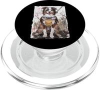 Regalo artistico vintage giapponese con cane pastore australiano samurai PopSockets PopGrip per MagSafe