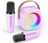 Regalo Bambina 3-12 Anni, Karaoke con 2 Microfono Bambini Giochi Bambina Microfono Bluetooth Giocattolo Bambini, Caraoke Bluetooth per Bambini Adulti - Idee Regalo Pasqua