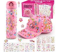 Regalo Bambina,Regalo compleanno ragazza Unicorno Bottiglia D'acqua e Cappellino da Baseball Idee Regalo Bambina 4 5 6 7 8 9 10 Anni Regali di Natale per Ragazze, DIY Borraccia e Berretto da Baseball