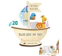 regalo battesimo bambini barca in legno decorazione battesimale unisex 1 pezzo barchetta con base incisa 17.5x18 cm per cerimonie regalo simbolico originale