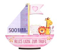 Regalo Battesimo Rosa Regalo Di Battesimo In Denaro Legno Base Robusta Biglietto Battesimo In Legno Per Decorazioni Per Il Battesimo, Ricordi Per La Cameretta Del Bambino