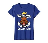 Regalo Caccia Nonno Il Re dei Cacciatori Cacciatore papà Maglietta, Donna, Blu Reale, 3XL