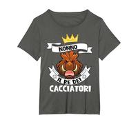 Regalo Caccia Nonno Il Re dei Cacciatori Cacciatore papà Maglietta, Donna Plus-Size, Asfalto, 6X