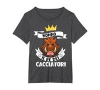 Regalo Caccia Nonno Il Re dei Cacciatori Cacciatore papà Maglietta, Donna Plus-Size, Grigio Scuro, 5X