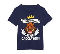 Regalo Caccia Nonno Il Re dei Cacciatori Cacciatore papà Maglietta, Donna Plus-Size, Navy, 1X
