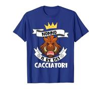 Regalo Caccia Nonno Il Re dei Cacciatori Cacciatore papà Maglietta, Uomo, Blu Reale, XXL