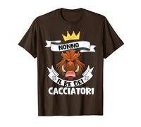 Regalo Caccia Nonno Il Re dei Cacciatori Cacciatore papà Maglietta, Uomo, Marrone, 3XL