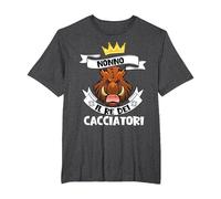 Regalo Caccia Nonno Il Re dei Cacciatori Cacciatore papà Maglietta, Uomo Taglie Grandi, Grigio Scuro, 6X Tall