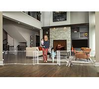 Regalo, cancelletto a doppia porta super largo e regolabile a 8 pannelli, colore bianco