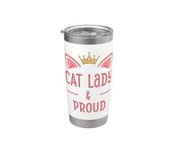 Regalo "Cat Lady and Proud" per donne e amanti dei gattini Bicchiere termico in acciaio inox doppia parete