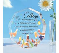 Regalo Collega Compleanno Donna Uomo Placca Acrilica,Idee Regalo Collega amicizia Natale,Regali Per Colleghi Di Lavoro che va via grazie pensione