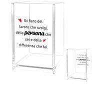 Regalo Collega Donna Buona Fortuna Collega Regalo Maestre Fine Anno Portapenne in Acrilico Personalizzato Regali Collega Che Cambia Lavoro Regali Compleanno per Maestra Asilo Nido Insegnanti Natale