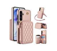 Regalo Compatibile Con Samsung Galaxy A55 5G Awquer Aw001 Borsa A Tracolla Con Cerniera Dal Design Ispirato A Chanel, Con Cover Posteriore In Pelle E