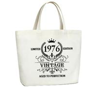 Regalo Compleanno 50 Anni Donna, Borsa Tela Compleanno 1976, Idea Regali 50 Anni per Moglie, Mamma, Amica, Nonna, Sorella, Zia, Collega