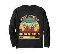 Regalo Compleanno Gamer Io Non Invecchio Salgo di Livello Maglia a Manica