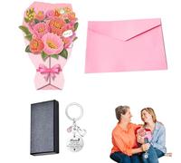 Regalo Compleanno Mamma - Portachiavi Elegante con Diamante Rosa - Set Completo con Scatola Regalo e Biglietto di Auguri - Regalo Significativo e Prezioso per la Mamma-Festa Della Mamma Idee Regalo