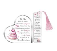 Regalo Compleanno Targhe Acriliche Segnalibro Set da 2 Pezzi Cuore Scrivania Segni Sorella Figlia Amici Donne Nascita Giorno Presente Incoraggiare Nipote 60° 70° 80° Mamma Nonna Madrina Ricordi (20)