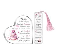 Regalo Compleanno Targhe Acriliche Segnalibro Set da 2 Pezzi Cuore Scrivania Segni Sorella Figlia Amici Donne Nascita Giorno Presente Incoraggiare Nipote 60° 70° 80° Mamma Nonna Madrina Ricordi (15)